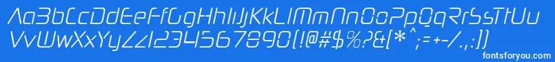 フォントNeuropolnovacdltItalic – 青い背景に白い文字