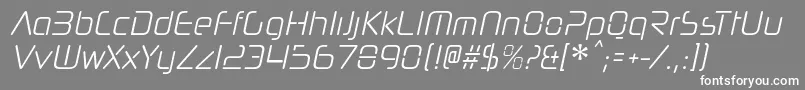 NeuropolnovacdltItalic-Schriftart – Weiße Schriften auf grauem Hintergrund