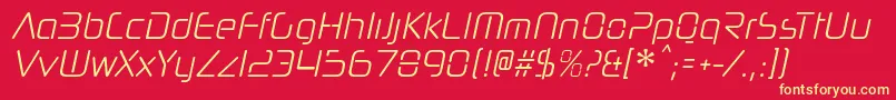 NeuropolnovacdltItalic Font – Yellow Fonts on Red Background
