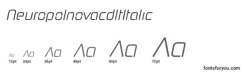 Размеры шрифта NeuropolnovacdltItalic