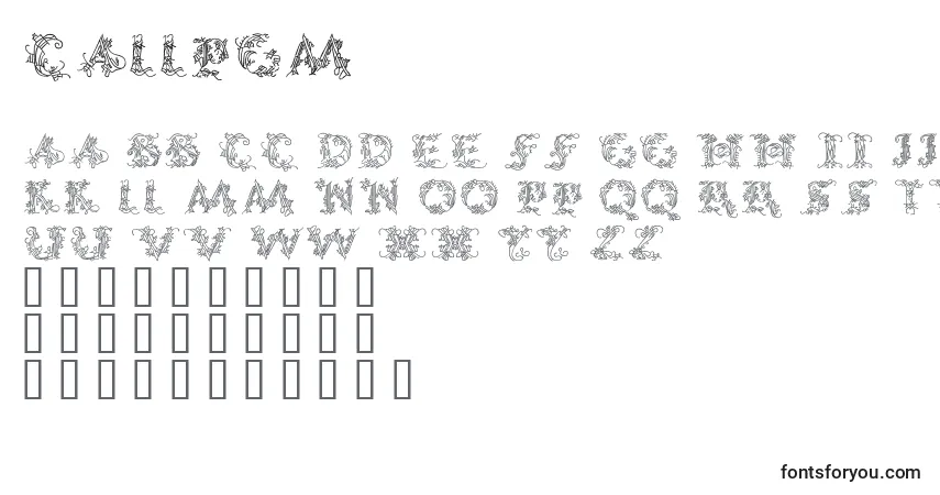 Fuente Callpgm - alfabeto, números, caracteres especiales