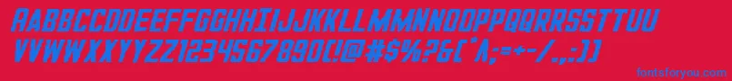 フォントGiIncognitoexpandital – 赤い背景に青い文字