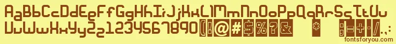 MMacaroni Font – Brown Fonts on Yellow Background