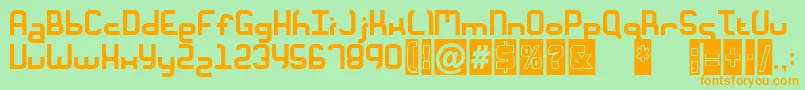 MMacaroni Font – Orange Fonts on Green Background
