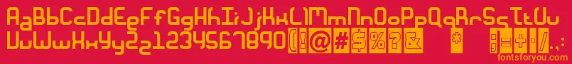 MMacaroni Font – Orange Fonts on Red Background