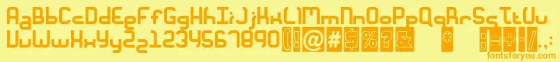 MMacaroni Font – Orange Fonts on Yellow Background