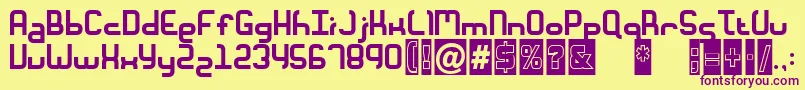 MMacaroni Font – Purple Fonts on Yellow Background