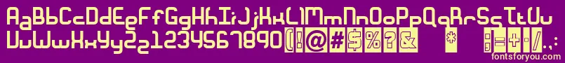 MMacaroni Font – Yellow Fonts on Purple Background