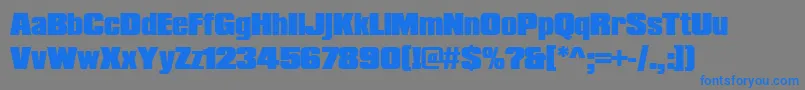 Compactapeebla-Schriftart – Blaue Schriften auf grauem Hintergrund