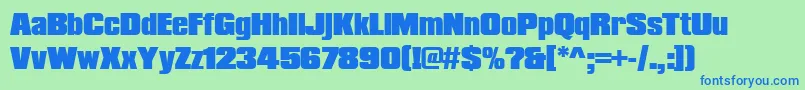Compactapeebla Font – Blue Fonts on Green Background