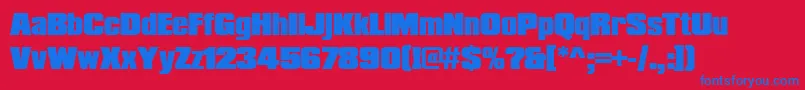 Compactapeebla Font – Blue Fonts on Red Background