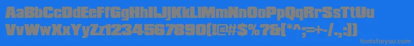 Compactapeebla-Schriftart – Graue Schriften auf blauem Hintergrund