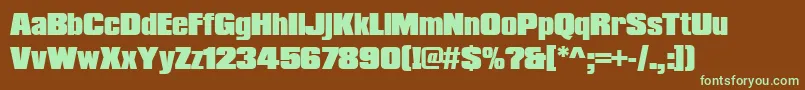 Weitere Informationen zur Compactapeebla-Schriftart Compactapeebla-Schriftart – Grüne Schriften auf braunem Hintergrund