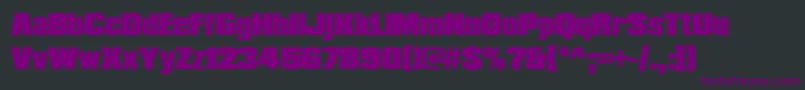 Compactapeebla-Schriftart – Violette Schriften auf schwarzem Hintergrund