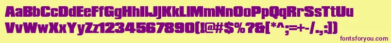 Compactapeebla Font – Purple Fonts on Yellow Background