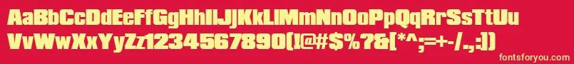 Compactapeebla Font – Yellow Fonts on Red Background