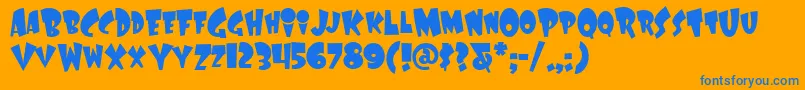 Laffriotnf Font – Blue Fonts on Orange Background