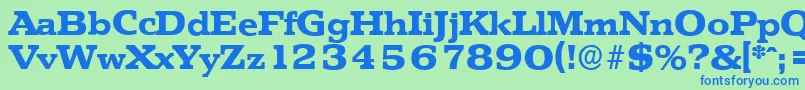 PenthouseserialXboldRegular Font – Blue Fonts on Green Background