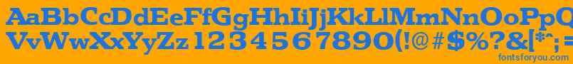 PenthouseserialXboldRegular Font – Blue Fonts on Orange Background