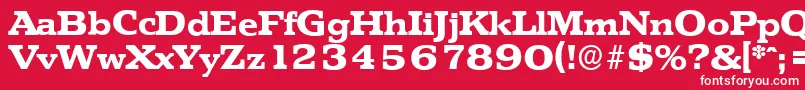 フォントPenthouseserialXboldRegular – 赤い背景に白い文字