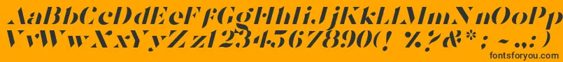 TostadaItalic-fontti – mustat fontit oranssilla taustalla