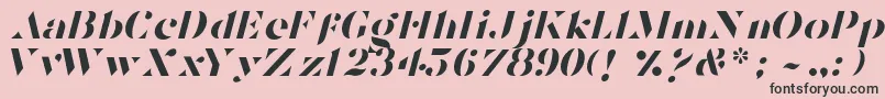TostadaItalic-fontti – mustat fontit vaaleanpunaisella taustalla