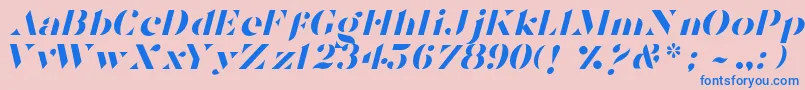 TostadaItalic Font – Blue Fonts on Pink Background