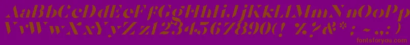 TostadaItalic-fontti – ruskeat fontit violetilla taustalla