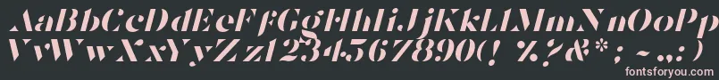 Шрифт TostadaItalic – розовые шрифты на чёрном фоне