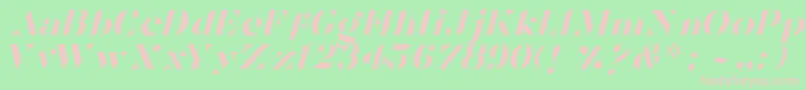 TostadaItalic-fontti – vaaleanpunaiset fontit vihreällä taustalla