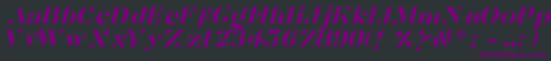 TostadaItalic-fontti – violetit fontit mustalla taustalla