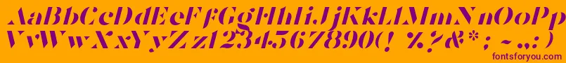 TostadaItalic Font – Purple Fonts on Orange Background