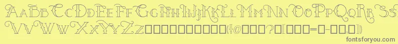 Puertovudu-Schriftart – Graue Schriften auf gelbem Hintergrund