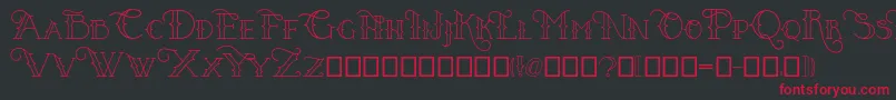 Puertovudu-Schriftart – Rote Schriften auf schwarzem Hintergrund