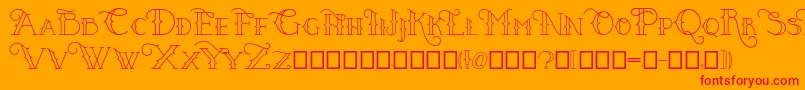 Puertovudu Font – Red Fonts on Orange Background