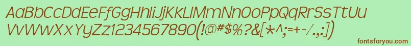 Fonte Teenlight ffy – fontes marrons em um fundo verde