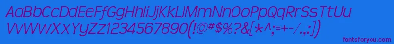 Teenlight ffy Font – Purple Fonts on Blue Background