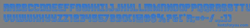Шрифт Thundertrooperchrome – синие шрифты на сером фоне