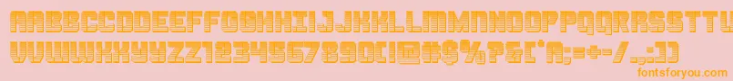 Thundertrooperchrome-Schriftart – Orangefarbene Schriften auf rosa Hintergrund