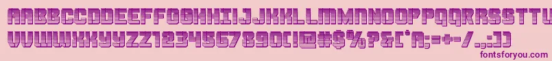 Thundertrooperchrome-Schriftart – Violette Schriften auf rosa Hintergrund