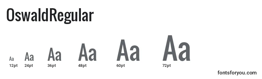 OswaldRegular Font Sizes
