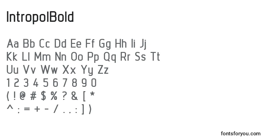 Шрифт IntropolBold – алфавит, цифры, специальные символы