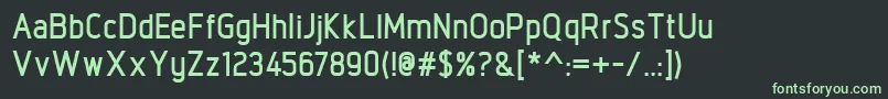 IntropolBold-fontti – vihreät fontit mustalla taustalla