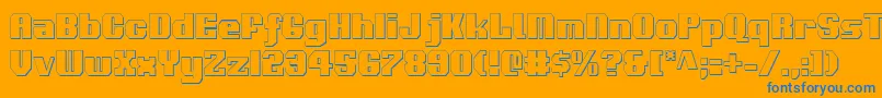 フォントVoortrekker3Dc – オレンジの背景に青い文字