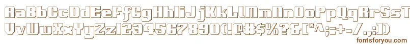 Czcionka Voortrekker3Dc – brązowe czcionki na białym tle