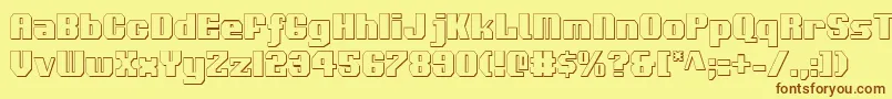 Voortrekker3Dc Font – Brown Fonts on Yellow Background