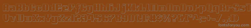 Lisätietoja Voortrekker3Dc-fontista Voortrekker3Dc-fontti – harmaat kirjasimet ruskealla taustalla
