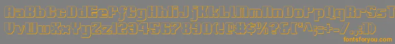 Voortrekker3Dc-Schriftart – Orangefarbene Schriften auf grauem Hintergrund