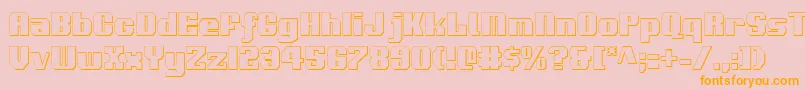 Voortrekker3Dc-Schriftart – Orangefarbene Schriften auf rosa Hintergrund