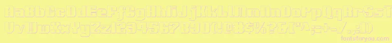 Voortrekker3Dc-fontti – vaaleanpunaiset fontit keltaisella taustalla